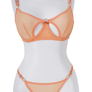 Balenli braletli TURUNCU halka detaylı takım tangalı iç giyim