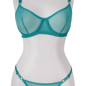 Balenli braletli YEŞİL takım tangalı iç giyim