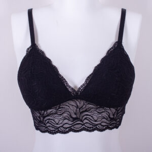 Siyah Balensiz Dolgusuz Dantelli Bralet