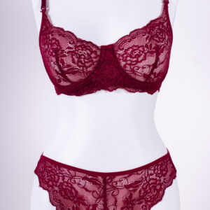 Çiçek Desenli Dantelli Dolgusuz Straplez