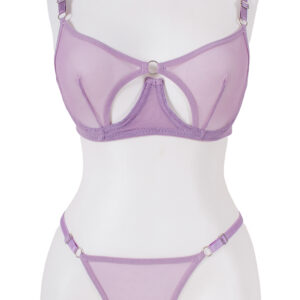 Balenli braletli Lila takım tangalı iç giyim